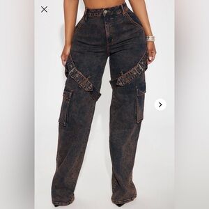 Women's Distressed Cargo Jeans